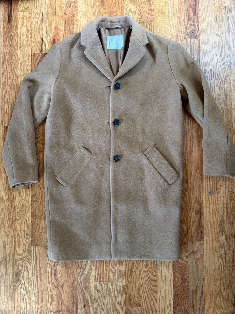 Everlane XXS Camel Wool-Blend Overcoat